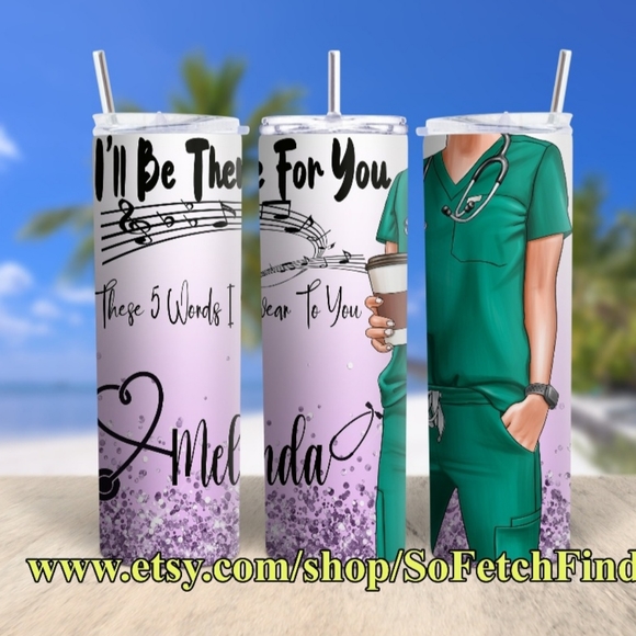 Personalized Nurse Tumbler Gift Inspired for the 80's Throw Back Music Lover - Picture 4 of 5